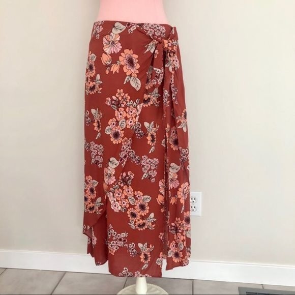 Free People Sunray Sarong Floral Midi Skirt - Picture 4 of 9